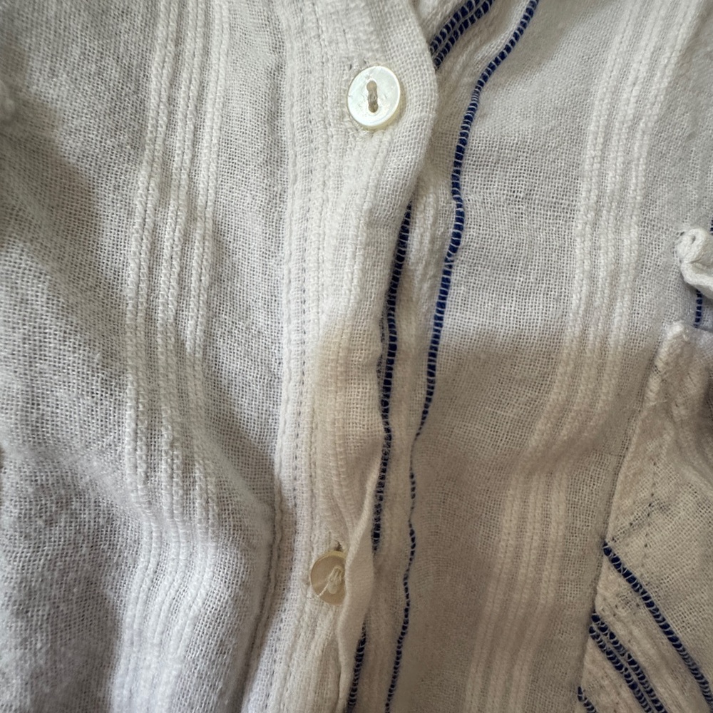 Victoria’s Secret Beachy Cotton Striped Button down shirt XL - Picture 6 of 10